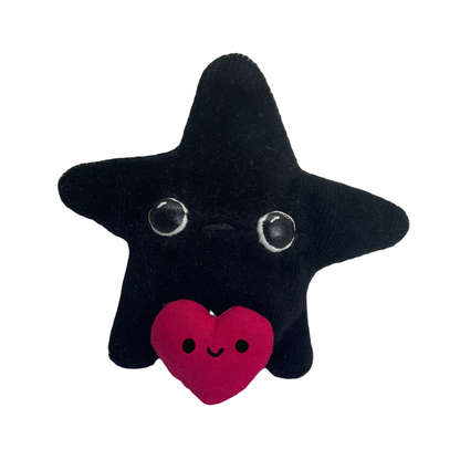 sparkling small black star plushie