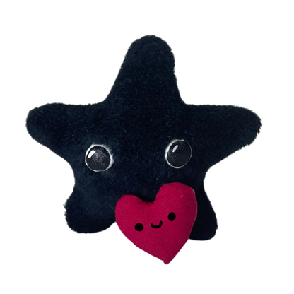 luminescent little black star plushie