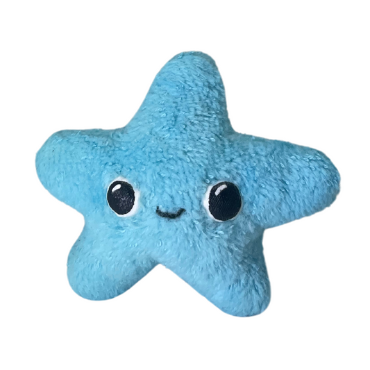 twinkling tiny ice blue star plushie