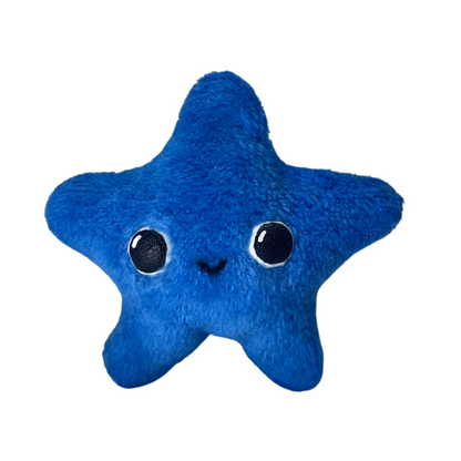 luminescent little bright blue star plushie