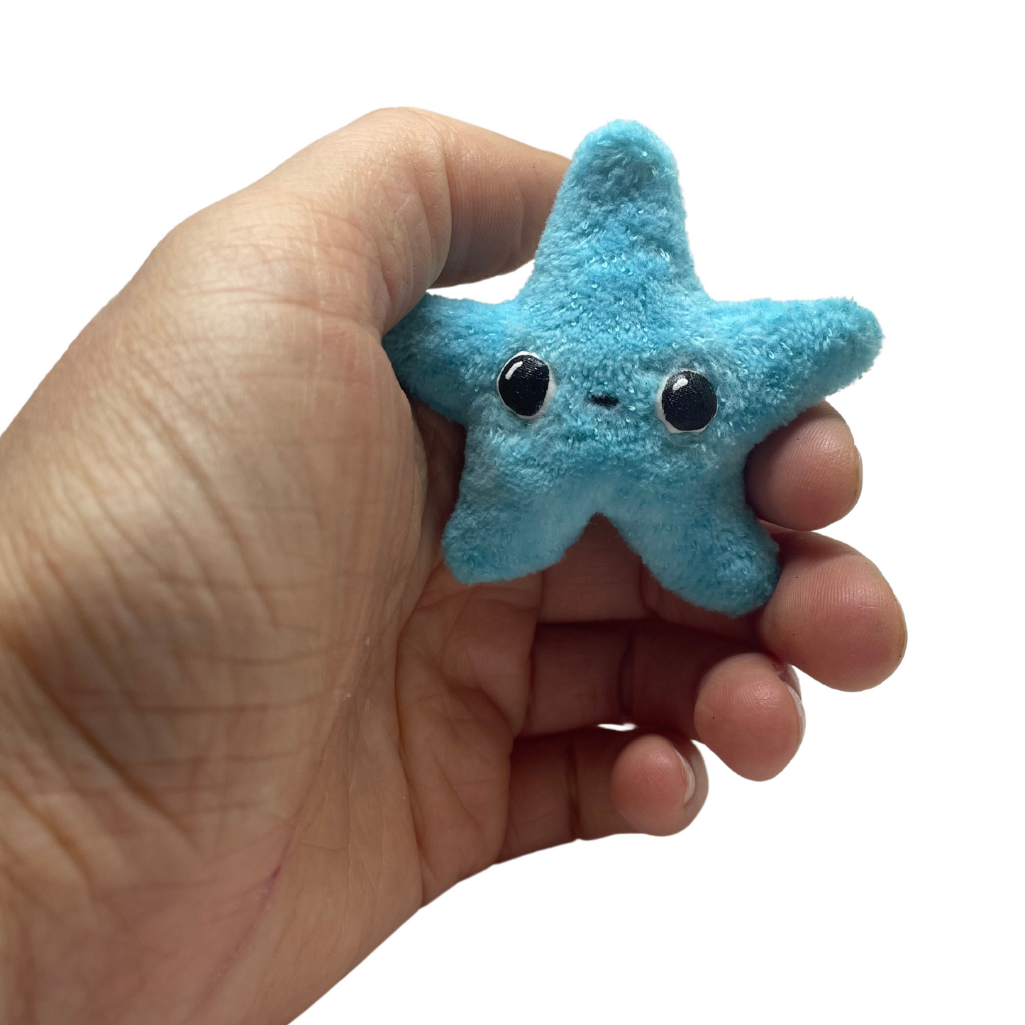 sparkling small ice blue star plushie