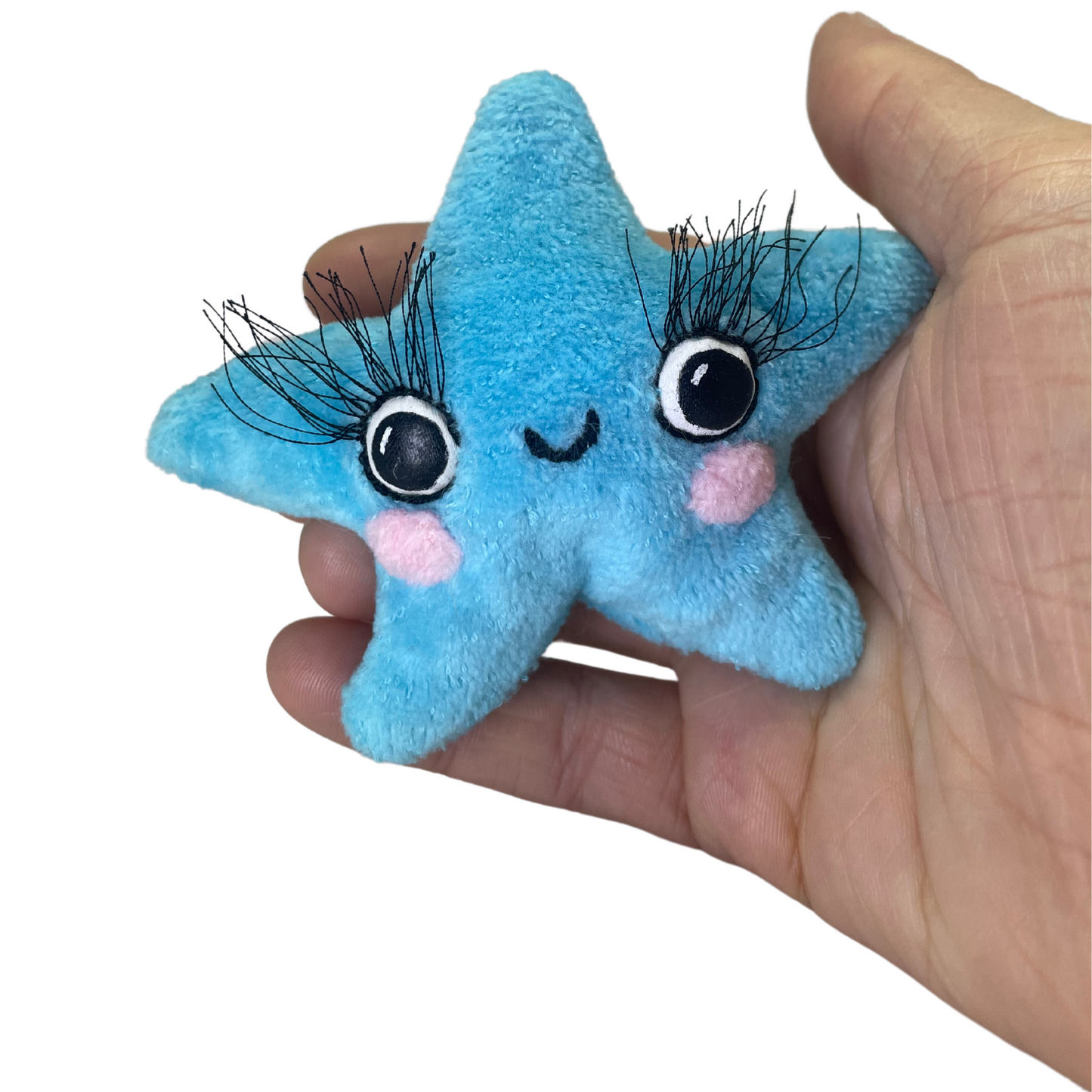 sparkling small ice blue star plushie