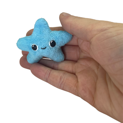 twinkling tiny ice blue star plushie