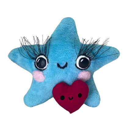 sparkling small ice blue star plushie